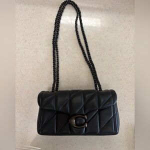 Coach Black Quilted Shoulder Bag with Chain Strap, never used.